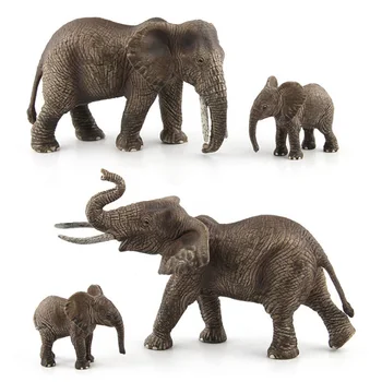 3 Kidns Elephants Family Animal Figure Подбрани Играчки Фигури На Диви Животни-Детски Пластмасови Модели Играчки