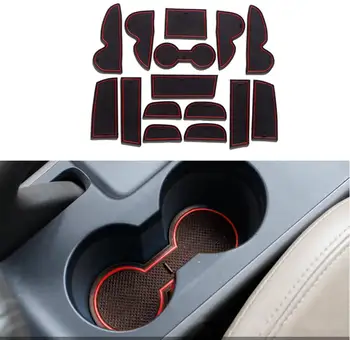 16шт автомобилна врата БРАЗДА слот мат вътрешната чаша вода гума против хлъзгане, листове титуляр за съхранение на Hyundai IX35 2009-
