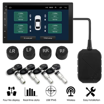 USB 3.0 ГУМИТЕ за Android авто радио DVD плейър система за контрол на налягането в гумите вграден APK с вътрешния, и на външния сензор