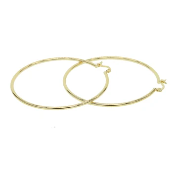 Прост модерен Златна Треска цвят на геометричния голям кръг кръг обеци за жени мода голям кух Хоппс обеци, бижута 60 мм