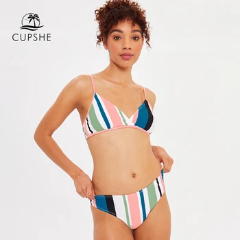 CUPSHE пъстри шарени бикини дамски комплекти, секси прашки двойка бански костюми 2021 момиче плажни бански бански костюми