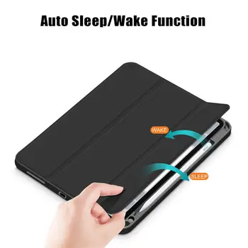 Калъф за iPad Air 4 2020 калъф-кутията с притежател на молив Funda за ipad Air4 10.9 инчов Smart Sleep Wake мека Силиконова обвивка