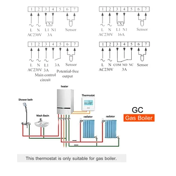 Програмируем интелигентен термостат за загряване на вода за включване / изключване с Buit-in сензор със задно осветяване цифров регулатор на температурата