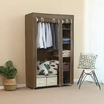 Мебели за спалня нетъкан шкаф плат за спални сгъваеми гардероби шкаф прахоустойчив шкаф за съхранение на DIY Home Furniture HWC