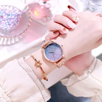 ANANKE жените нови кварцови часовници звездното небе наклон циферблат петно стоманена каишка, японски механизъм, дамски модни часовници AN29