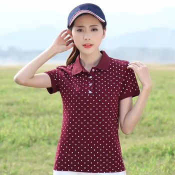 Ruoru M-4XL плюс размера на памук Dot риза с къси ръкави Жени 2018 Femininas риза лятото с къс ръкав Polo Femme високо качество дамски Поло