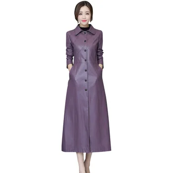 FTLZZ Нова Дамски дубленка Есен-Зима на мода се топлят дълго яке удебелена естествена кожа палто замшевая връхни дрехи на Жените