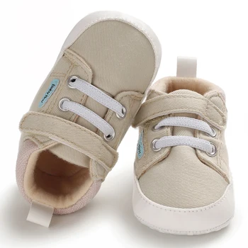 Есенен Детски обувки Детски Boy Girl Платно Cotton First Уокър устойчива на плъзгане мека подметка, Бебешки обувки 1 чифт