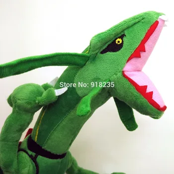 10/Лот нова 78 см зелен черен Rayquaza Дракон плюшени играчки меки аниме кукла за най-добрите подаръци мека играчка