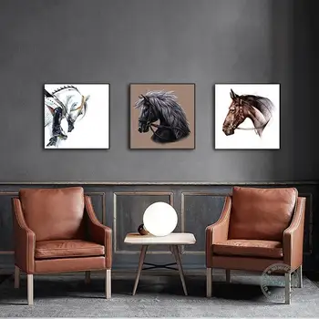 Абстрактни стилни кон платно плакат Wall Art Print Ink Живопис Nordic Picture for Living Room Modern Home Decoration