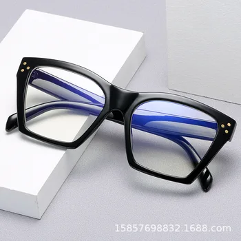 WHO CUTIE Vintage Large Square Cat Eye слънчеви очила женски марката дизайн Леопард Cateye Frame модни слънчеви очила нюанси на жените S410