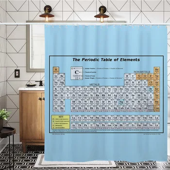 2021 детски завеси за душ завеса за баня Измерения Периодичната таблица на химическите елементи 3D печатна баня декор дропшиппинг