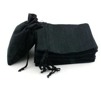50 бр./лот джутовый чанта в 7x9/8x10/10x14/13x18 натурална чул торбичка за подарък чанта за обеци, гривна Jewlery опаковка чанта може да отпечатате лого