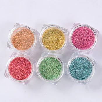 6Colors Laser Блестящи Rainbow Glitter Powder Glitter Nail Powder Сиянието Sugar Glitter Nail Candy Coat Powder Нокти Dust САМ Tips