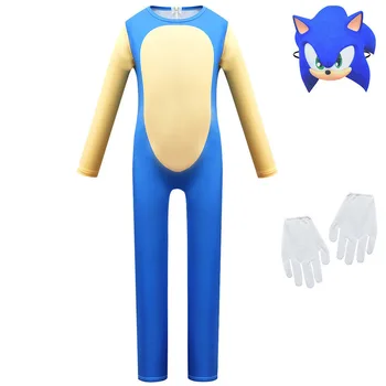 Децата гейм герой от аниме cosplay Хелоуин костюм Sonic на Таралеж карнавални костюми за деца момчетата дрехи черен син