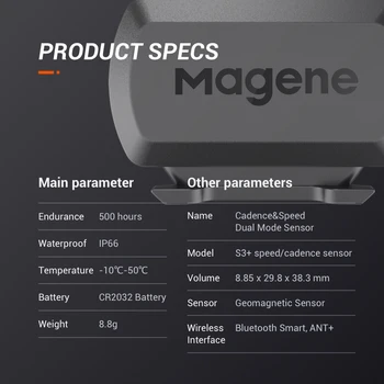 Magene S3+ Speed/Cadence Sensor ANT+ Bluetooth Computer Speedometer for Strava Garmin iGPSPORT Bryton Байк Компютър Wireless