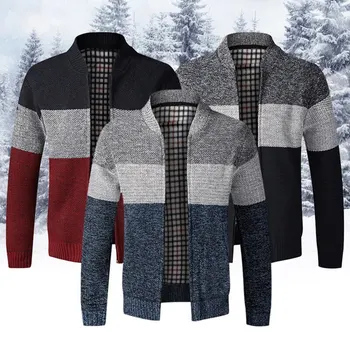 2020 есен мъжки пуловер ежедневно с дълги ръкави удебеляване плюс размера на топло кадифе тенденция риза пуловер, сако, палто