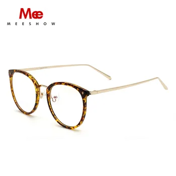 Meeshow пластмасов Титановая рамки за очила за жени прозрачни прозрачни очила мъжки слънчеви очила късогледство кръгли рамки за очила TR-90