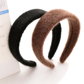 Корейската версия на есента и зимата Нов обръч за коса от плат за коса кърпа с широка периферия лента за глава за коса карта момиче украса за коса