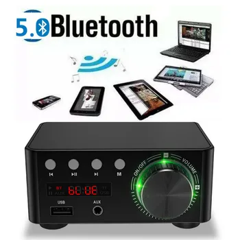 50WX2 Bluetooth 5.0 Power Amplifier Board TPA3116 Stereo Receiver Home Car Audio Amp USB U-disK TF Music Card Player усилватели