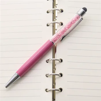 50шт Kawai Crystal химикалка писалка мода момиче звезда Кристал метал новост стилус сензорна писалка за писане на ученически пособия, офис