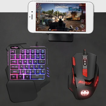 Детска клавиатура мишка комбо XT60 цвят жичен осветление одноручная клавиатура и мишка детска клавиатура за PC геймър
