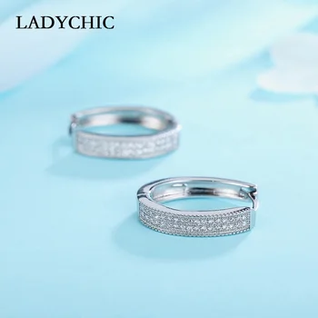 LADYCHIC нова мода жените са големи обеци обръч луксозен австрийски кубичен Циркон камък обеци Crystal за жени, бижута подарък LE1101