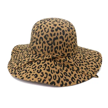 2020 зимни филц шапки за жени мода плоски широки полета вълнен филц Джаз филц шапки за мъже Леопард готик топ реколта сватбени шапки