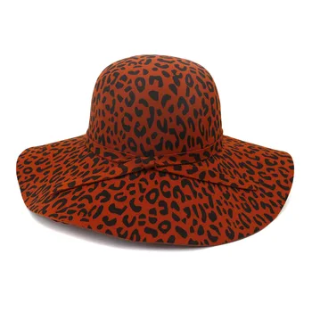 2020 зимни филц шапки за жени мода плоски широки полета вълнен филц Джаз филц шапки за мъже Леопард готик топ реколта сватбени шапки