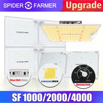 Spider Farmer SF 1000W 2000W 4000W Samsungled LM301B 0 DB шум пълна гама от води за Димиране фитолампа за стайни растения