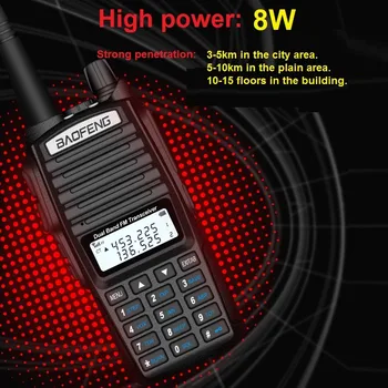 Реални 8 W Baofeng UV-82 Уоки Токи морски CB Радио радиоприемник UV 82 Ham скенер радио предавател UV82 за лов