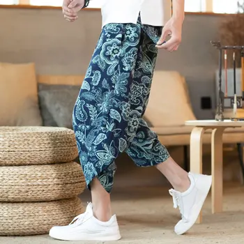 2020 годишен китайски стил етнически стил цветен принт цветни ежедневни панталони голям е размерът на свободни мъжки модерни панталони 11 цвята M-5XL