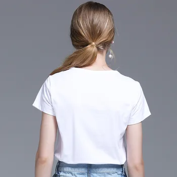 IZEVUS 2019 new women ' s short-sleeved flamingo print кръгъл отвор памук с къс ръкав тениска мода жените риза