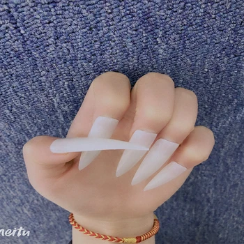 Дълги върховете на ноктите 500 бр изкуствени нокти Clear Press on nails Display Шило Nail Salon and DIY Home use