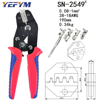YEFYM SN-2549 dupont обжимные клещи 0.08-1mm2 с 590шт/скоростна SM2.54 клеммная скоростна автомобилен конектор кабел електрически инструменти