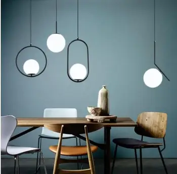 Модерна всекидневна/спалня/минималистичен/ресторант окачен лампа Nordic Clothing Decoration Стъкло с Топка, окачена лампа