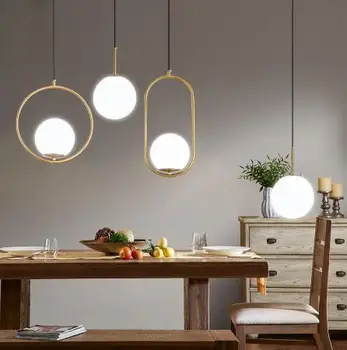 Модерна всекидневна/спалня/минималистичен/ресторант окачен лампа Nordic Clothing Decoration Стъкло с Топка, окачена лампа