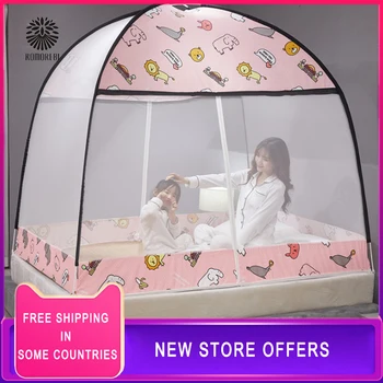 Безплатен монтаж лято преносим двойна врата бебешко кошче ширити сгъваем дете mosquito net бебешко легло палатка насекоми тъкане
