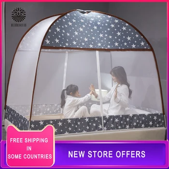 Безплатен монтаж лято преносим двойна врата бебешко кошче ширити сгъваем дете mosquito net бебешко легло палатка насекоми тъкане