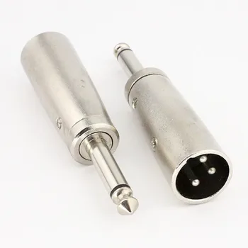 J3P XLR конектор между мъжете Jack 6.5 mm Mono Audio Connector Plug 6.35 Jack to XLR Audio Adapter второто ядро