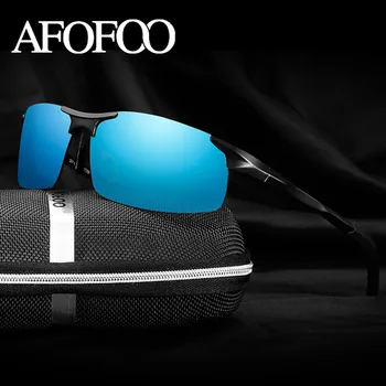AFOFOO алюминиево магниевые поляризирани слънчеви очила на марката дизайн класически мъжки слънчеви очила за шофиране високо качество UV400 нюанси очила