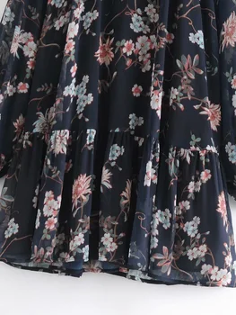 Toppies Секси прозрачна мини рокля на жената шифон блузи Dressess женски фенер ръкав туника Сплайсированные подгъва 2021 облекло