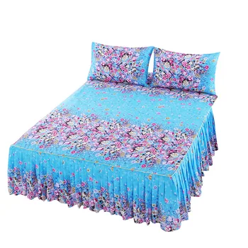 3шт цвете печатни легло пола калъфка комплект постелки нескользящий голям размер завеси покривки декорация на дома дъвка