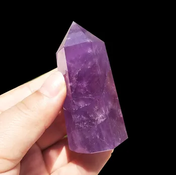 1ps естествен аметист точка Crystal скъпоценен камък изцеление чакра украса на подарък