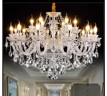Безплатна доставка прозрачен кристален полилей хол блясък sala de jantar cristal модерни полилеи осветление за декорация на дома