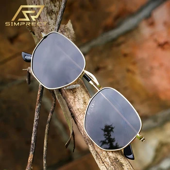 SIMPRECT поляризирани слънчеви очила Жени 2021 луксозна марка квадратни слънчеви очила мъжете мода реколта огледално шофьорска нюанси за жени