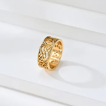 8.5 мм ирландските келти Троица любовта възел взрив пръстени за мъже момче от неръждаема стомана кухи Nordic Viking пръстен бижута размерът на САЩ 6-12