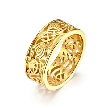 8.5 мм ирландските келти Троица любовта възел взрив пръстени за мъже момче от неръждаема стомана кухи Nordic Viking пръстен бижута размерът на САЩ 6-12