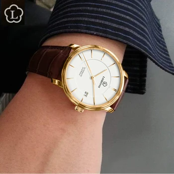 Switzerland Top Brand LOBINNI Watch Men ултра тънък автоматичен механичен механизъм мъжки часовник сапфировые водоустойчив часовник L13016