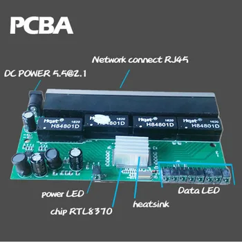 OEM 10/100 с RJ-45 8 порта Fast Ethernet Switch Lan Hub US EU Plug 5v адаптер за захранване мрежов комутатор